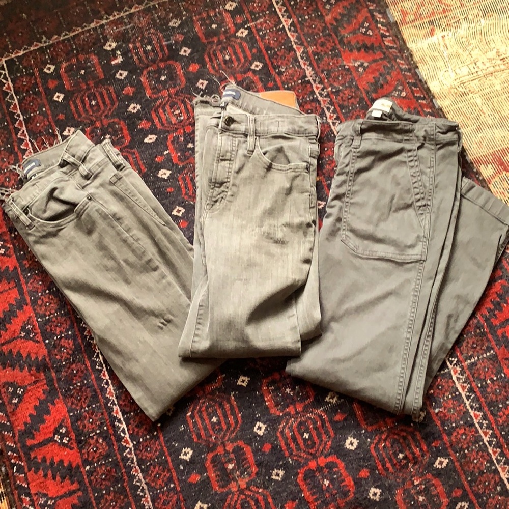 3 pairs stretch grey Jcrew pants/jeans